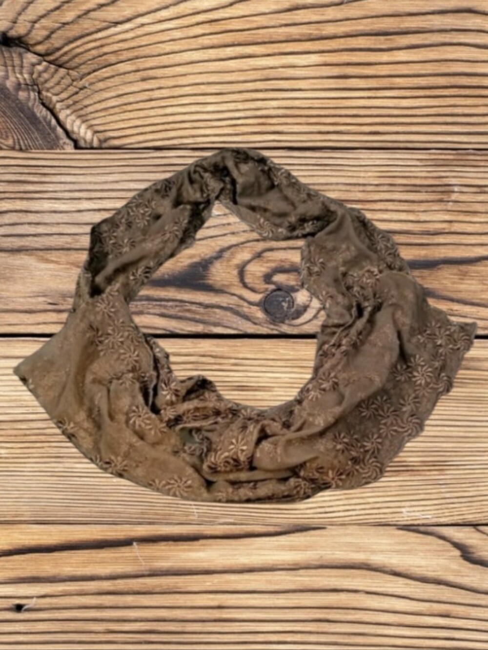 ECHO BROWN FLOWER SCARF